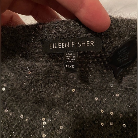 Eileen Fisher mohair sequined poncho - Picture 5 of 7